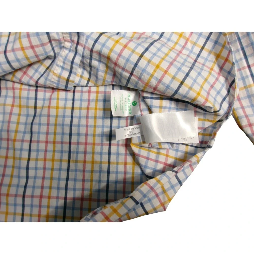 J Crew Re-Imagined Slim‎ Fit Untucked Plaid Button Down Shirt Mens Medium